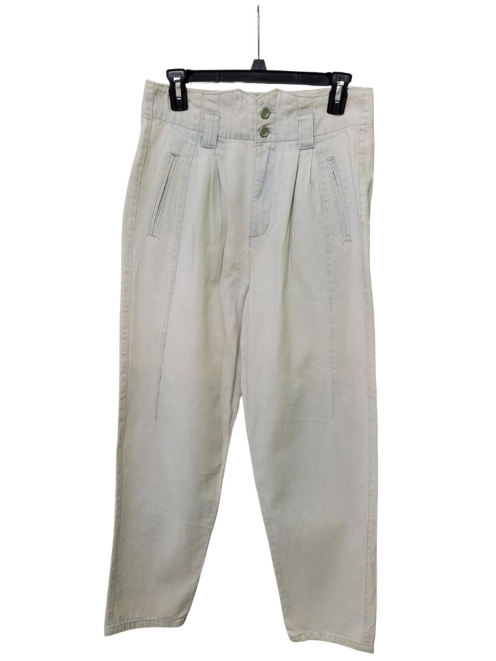 Vintage High-Waisted Pleated Tapered Jeans | Medium
